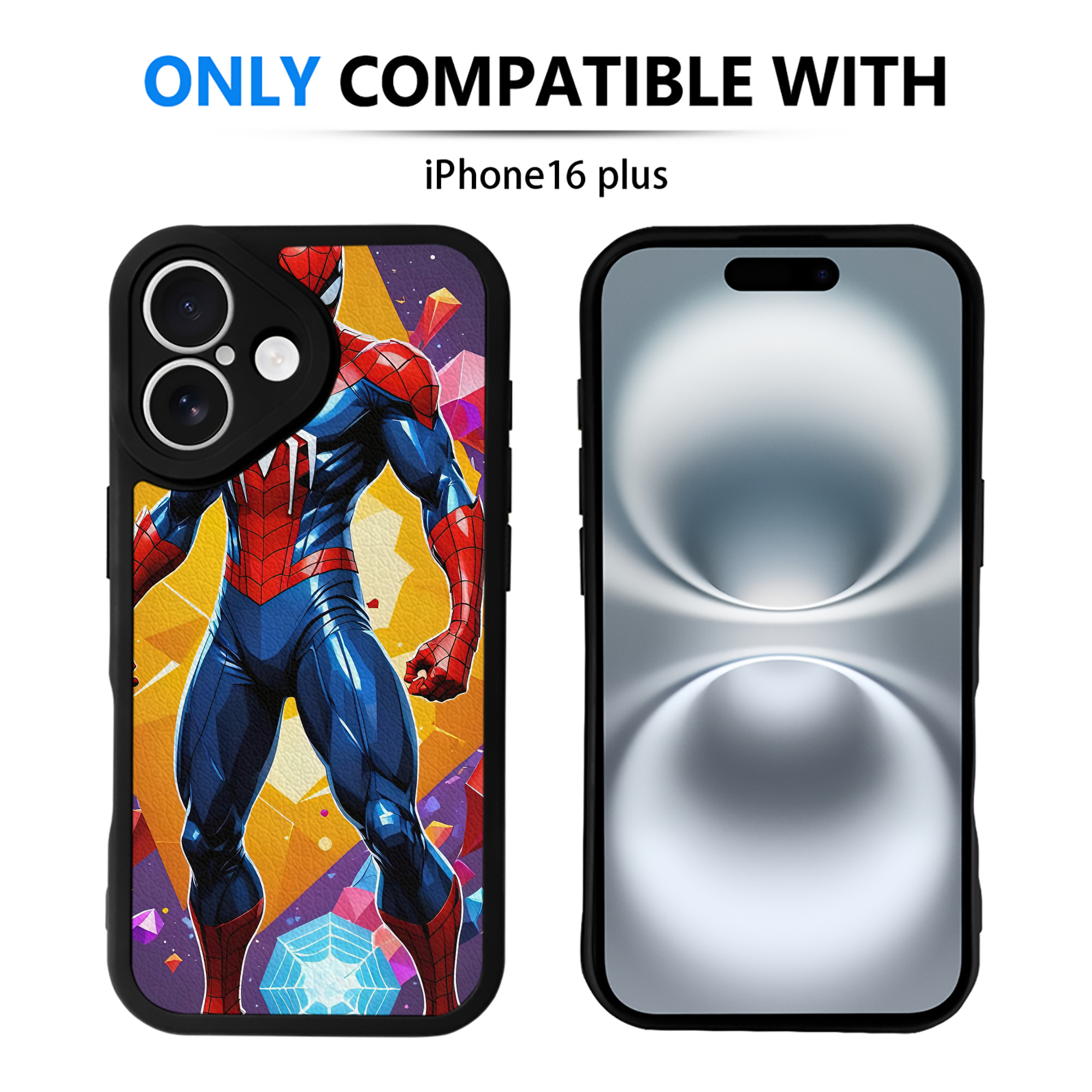 Spider Man スパイダーマン 【iPhone 16シリーズ対応】シリコンスマホケース（レザー調） 材質：シリコン
